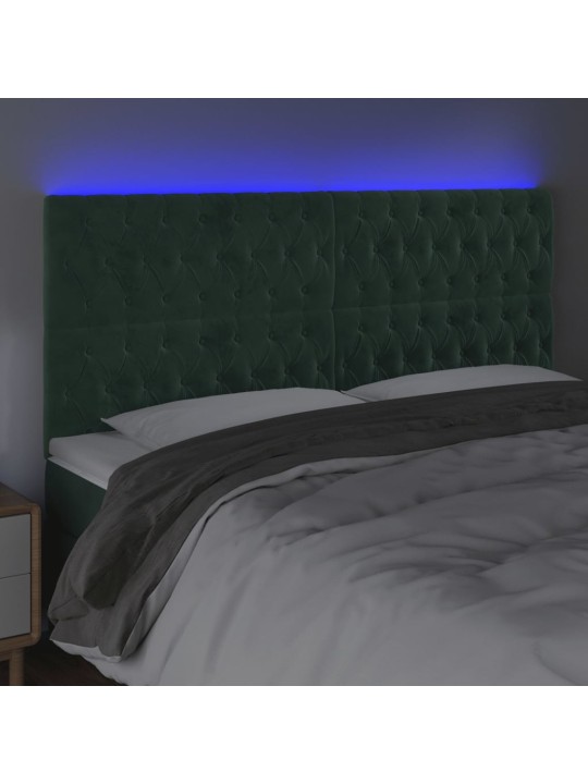 LED-voodipeats, tumeroheline, 200x7x118/128 cm, samet