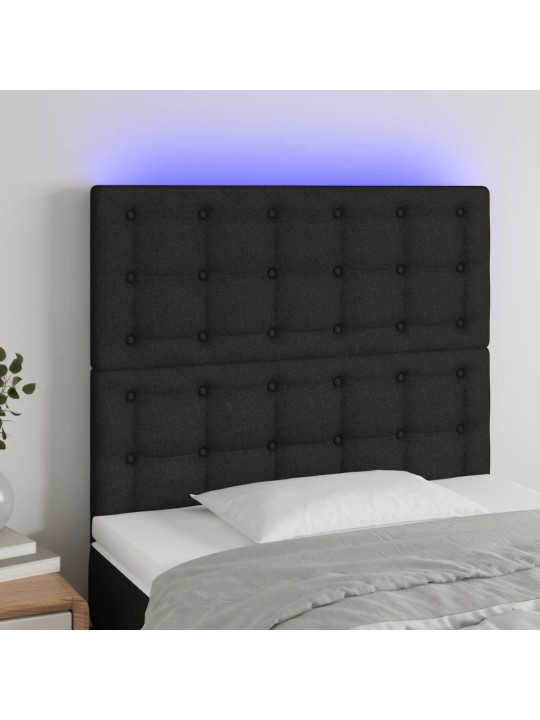 Led-voodipeats, must, 100x5x118/128 cm, kangas