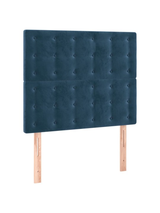 LED-voodipeats, tumesinine, 100x5x118/128 cm, samet