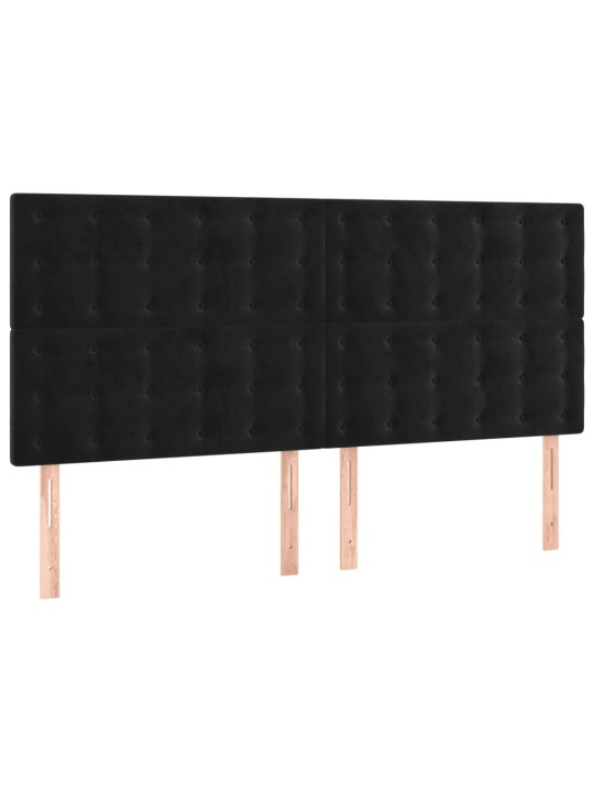 LED-voodipeats, must, 160x5x118/128 cm, samet