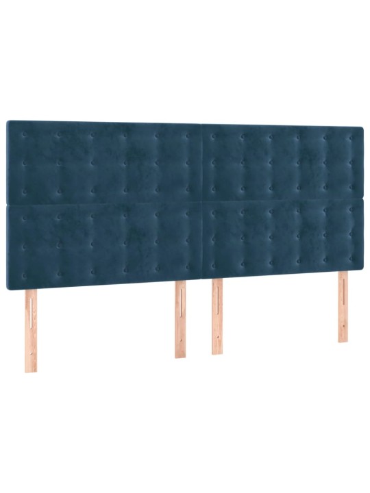 LED-voodipeats, tumesinine, 160x5x118/128 cm, samet
