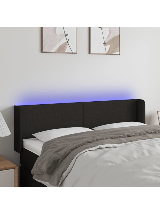 Led-voodipeats, must, 147x16x78/88 cm, kangas