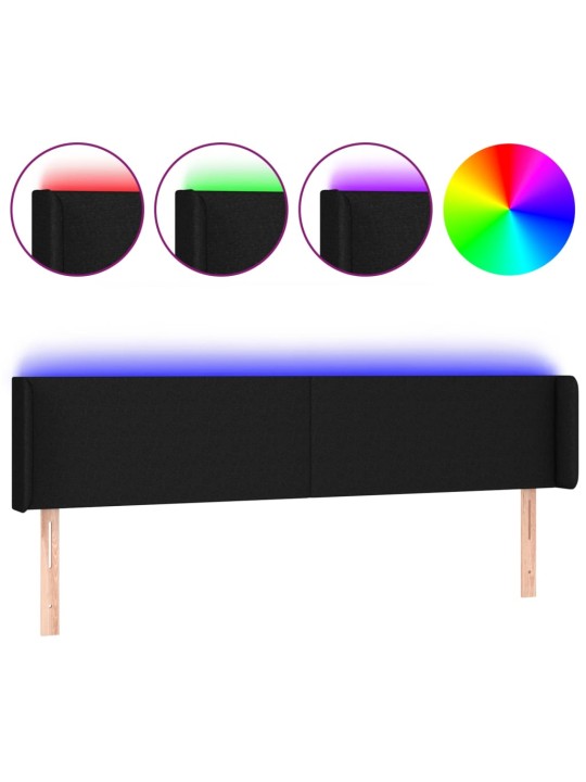 LED-voodipeats, must, 183x16x78/88 cm, kangas