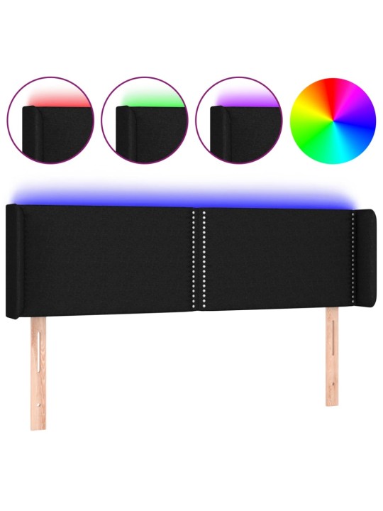 Led-voodipeats, must, 147x16x78/88 cm, kangas