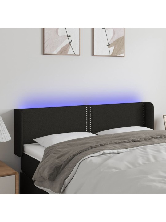 Led-voodipeats, must, 147x16x78/88 cm, kangas