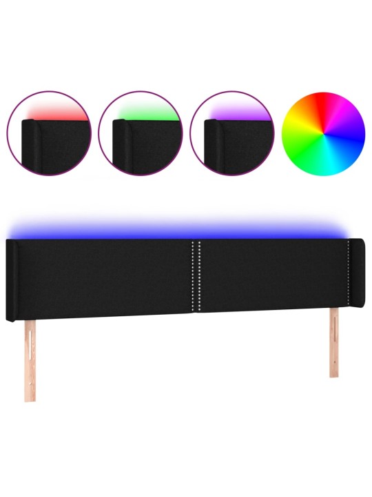 LED-voodipeats, must, 163x16x78/88 cm, kangas