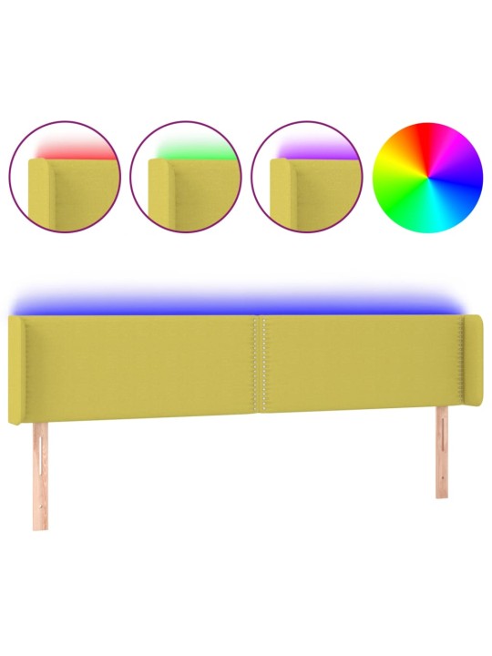 Led-voodipeats, roheline, 163x16x78/88 cm, kangas