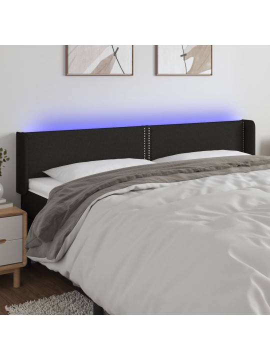 Led-voodipeats, must, 183x16x78/88 cm, kangas