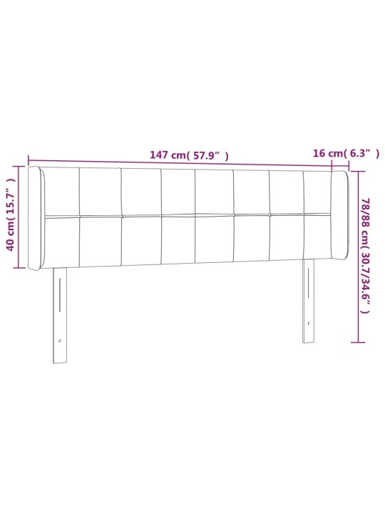 LED-voodipeats, must, 147x16x78/88 cm, kangas