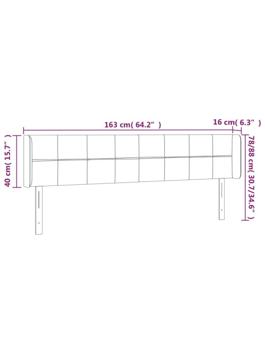 LED-voodipeats, helehall, 163x16x78/88 cm, kangas