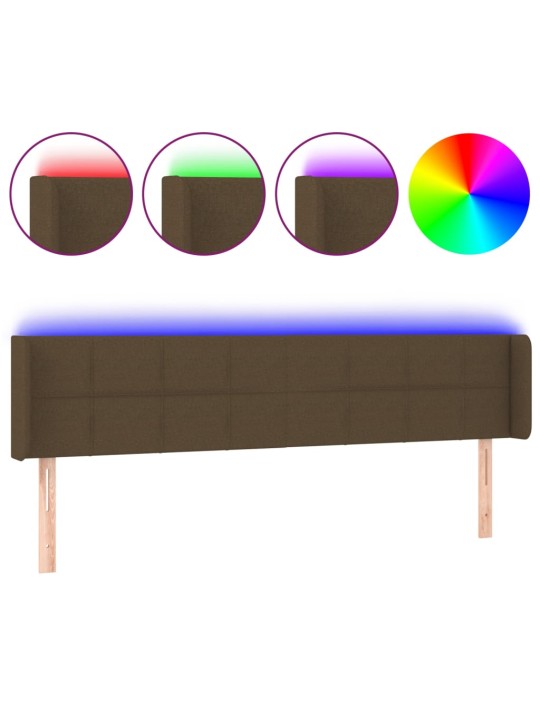LED-voodipeats, tumepruun, 163x16x78/88 cm, kangas