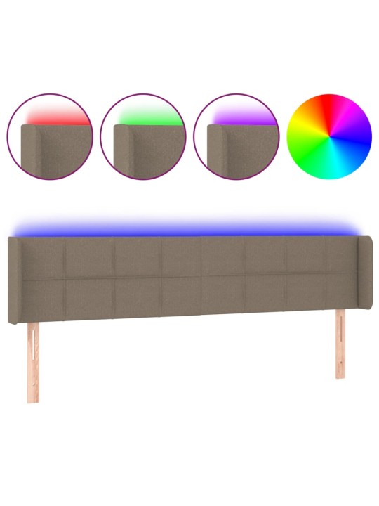 LED-voodipeats, pruunikashall, 163x16x78/88 cm, kangas