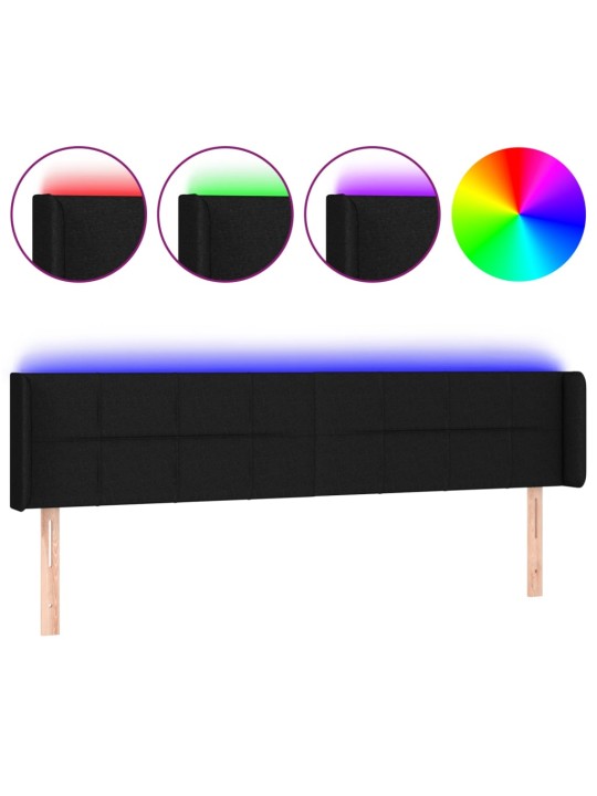 LED-voodipeats, must, 203x16x78/88 cm, kangas