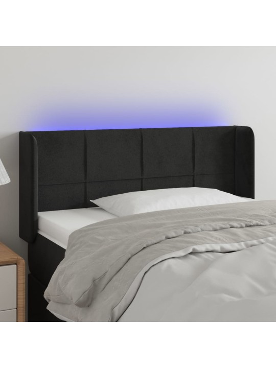 Led-voodipeats, must, 103x16x78/88 cm, samet