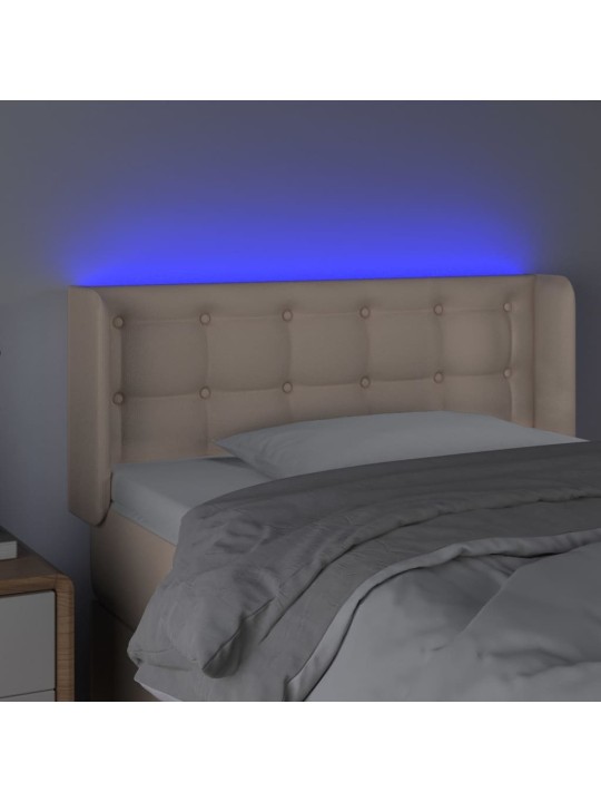 LED-voodipeats, cappuccino, 93x16x78/88 cm kunstnahk