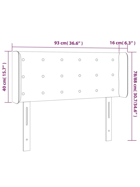 LED-voodipeats, cappuccino, 93x16x78/88 cm kunstnahk