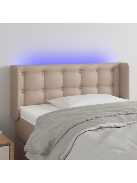 LED-voodipeats, cappuccino, 93x16x78/88 cm kunstnahk