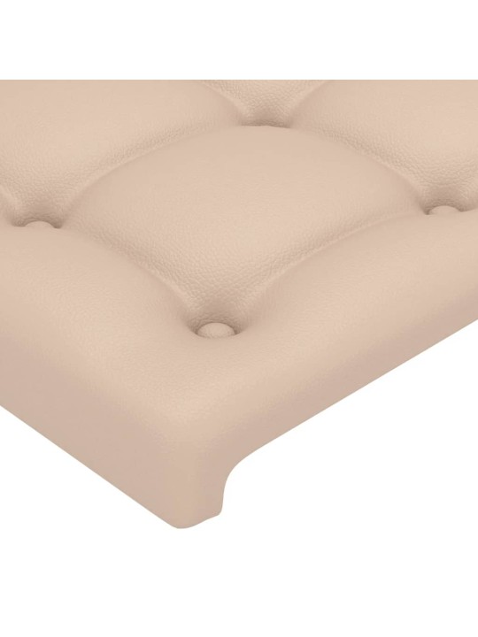 Led-voodipeats cappuccino 163x16x78/88 cm kunstnahk