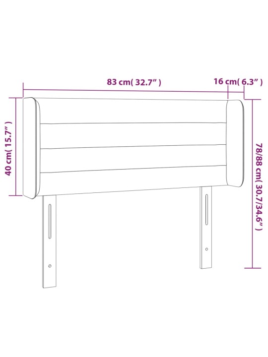 LED-voodipeats, helehall, 83x16x78/88 cm, kangas