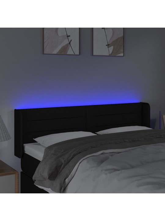 Led-voodipeats, must, 147x16x78/88 cm, kangas