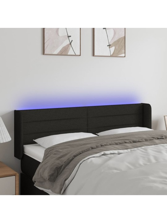 Led-voodipeats, must, 147x16x78/88 cm, kangas