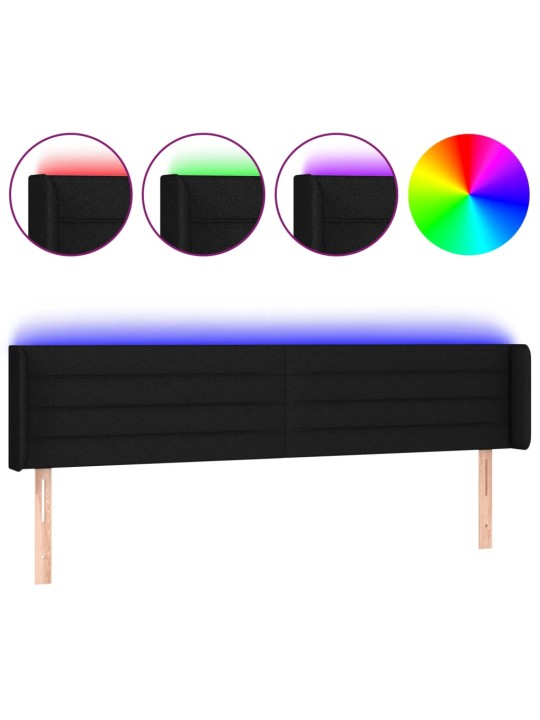 Led-voodipeats, must, 163x16x78/88 cm, kangas