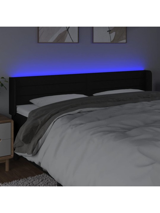 Led-voodipeats, must, 163x16x78/88 cm, kangas