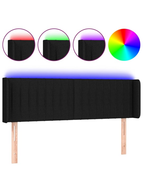 Led-voodipeats, must, 147x16x78/88 cm, kangas