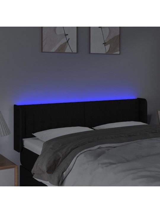 Led-voodipeats, must, 147x16x78/88 cm, kangas