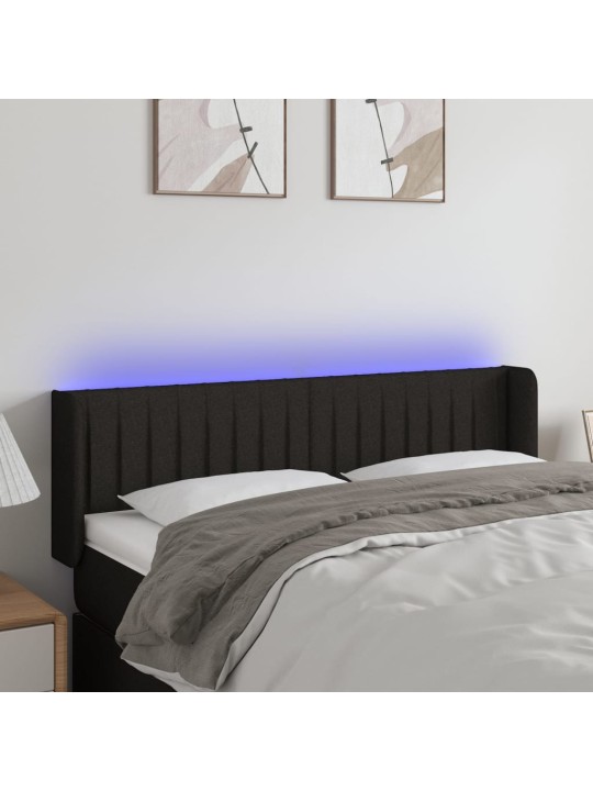 Led-voodipeats, must, 147x16x78/88 cm, kangas