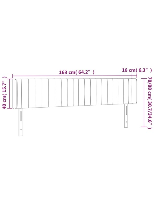 LED-voodipeats, helehall, 163x16x78/88 cm, kangas