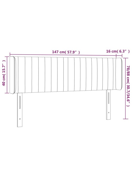 LED-voodipeats, tumesinine, 147x16x78/88 cm, samet