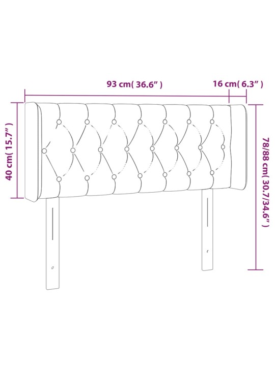 LED-voodipeats, helehall, 93x16x78/88 cm, kangas