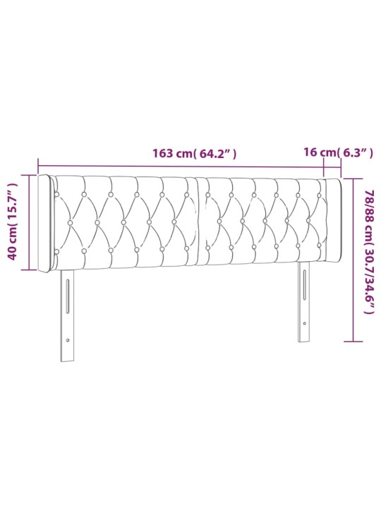 LED-voodipeats, helehall, 163x16x78/88 cm, kangas