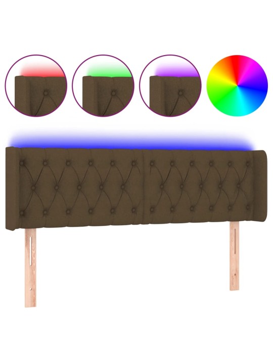 LED-voodipeats, tumepruun, 163x16x78/88 cm, kangas