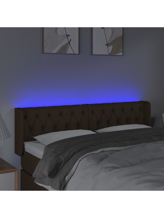 LED-voodipeats, tumepruun, 163x16x78/88 cm, kangas