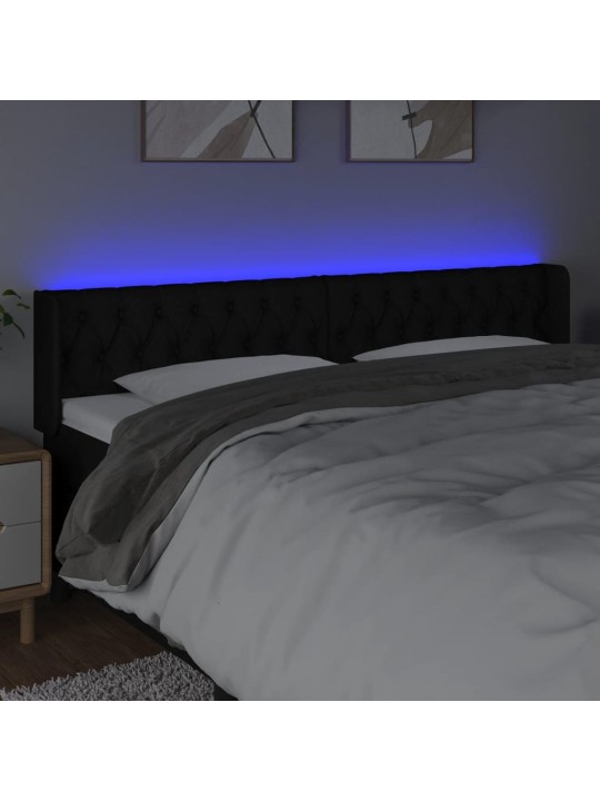 LED-voodipeats, must, 203x16x78/88 cm, kangas