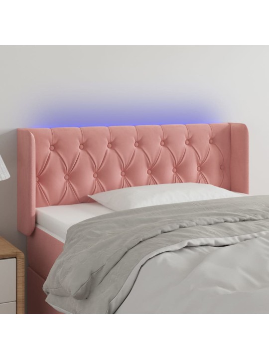 LED-voodipeats, roosa, 103x16x78/88 cm, samet