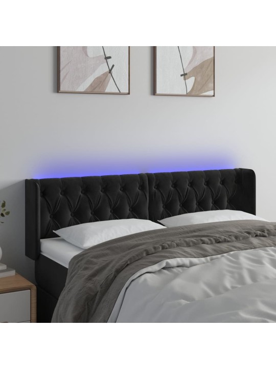 LED-voodipeats, must, 147x16x78/88 cm, samet