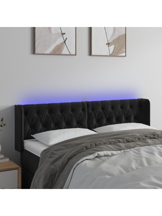 LED-voodipeats, must, 163x16x78/88 cm, samet