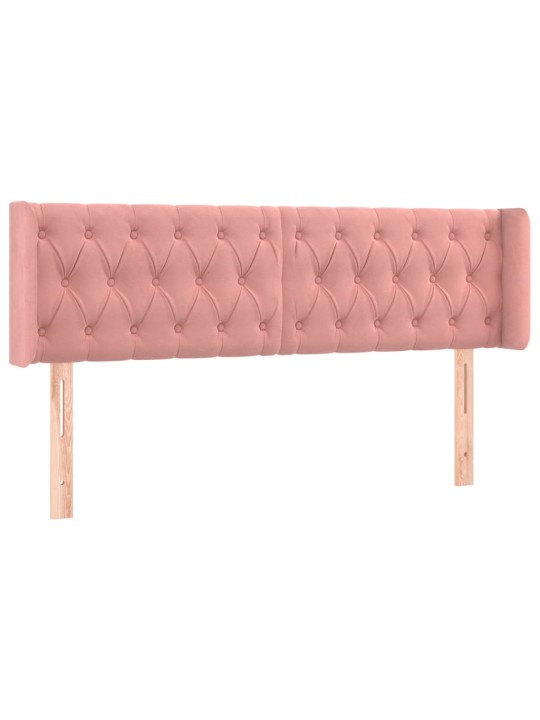 LED-voodipeats, roosa, 163x16x78/88 cm, samet