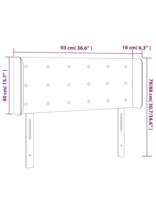 Led-voodipeats, helehall, 93x16x78/88 cm, kangas