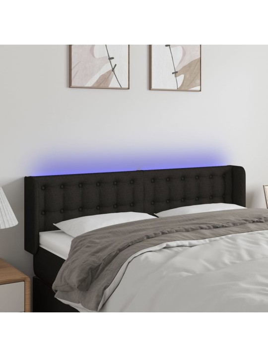 Led-voodipeats, must, 147x16x78/88 cm, kangas