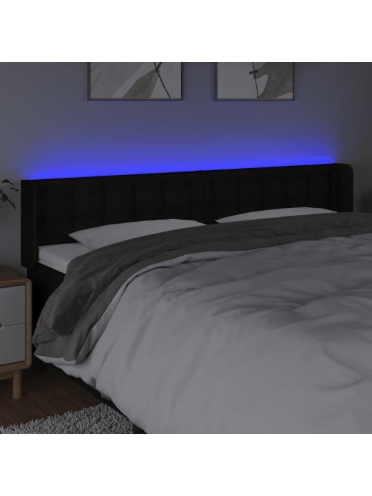 LED-voodipeats, must, 183x16x78/88 cm, kangas