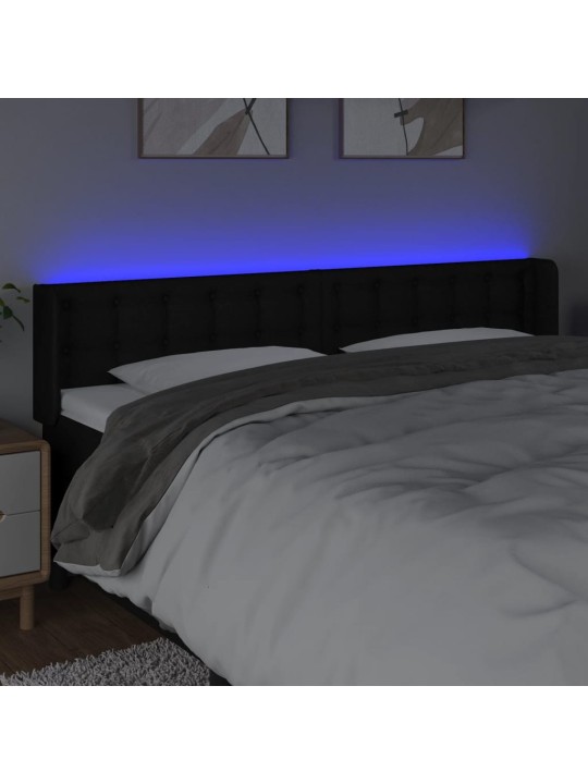 Led-voodipeats, must, 203x16x78/88 cm, kangas