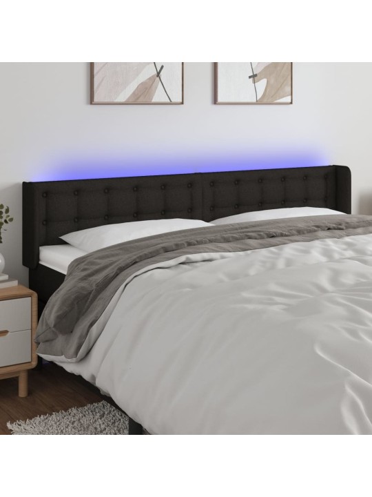 Led-voodipeats, must, 203x16x78/88 cm, kangas