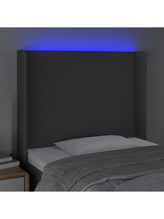 LED-voodipeats, tumehall, 83x16x118/128 cm, kangas