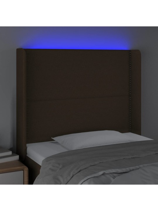 Led-voodipeats, tumepruun, 83x16x118/128 cm, kangas