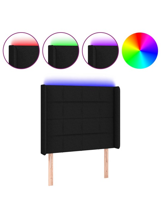 LED-voodipeats, must, 83x16x118/128 cm, kangas