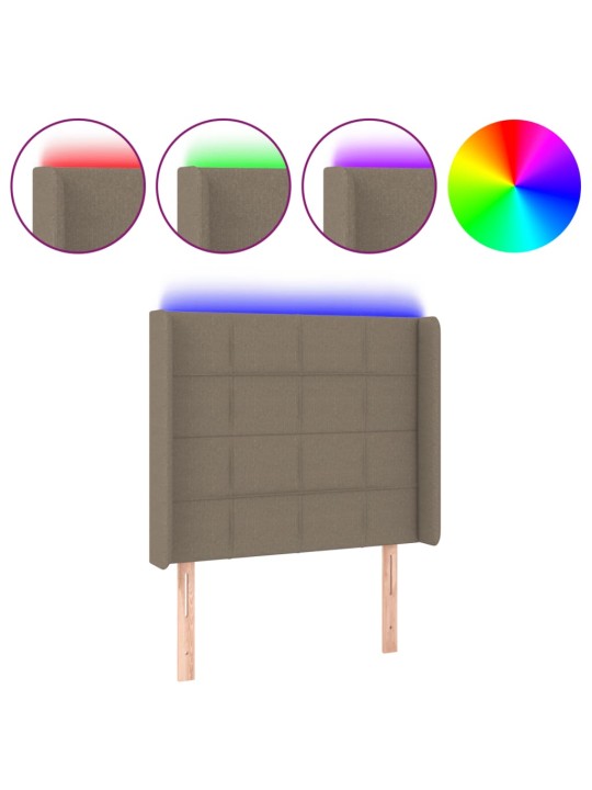 LED-voodipeats, pruunikashall, 83x16x118/128 cm, kangas